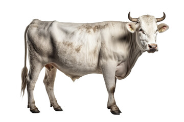 Piedmontese cow on transparent background, created with generative AI