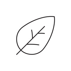 Leaf vector line icon. Leaf flat sign design. Leaf symbol isolated pictogram. UX UI icon of leave. Linear icon outline symbol