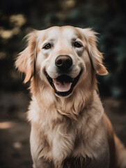 radosny, uśmiechnięty pies, portret, Generative AI