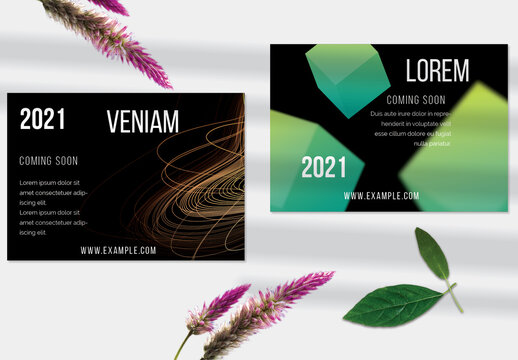 Flyer Layout with Abstract Motion Blur and Glowing Shape