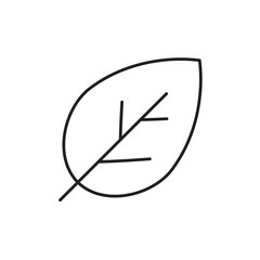 Leaf vector line icon. Leaf flat sign design. Leaf symbol isolated pictogram. UX UI icon of leave. Linear icon outline symbol