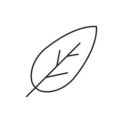 Leaf vector line icon. Leaf flat sign design. Leaf symbol isolated pictogram. UX UI icon of leave. Linear icon outline symbol