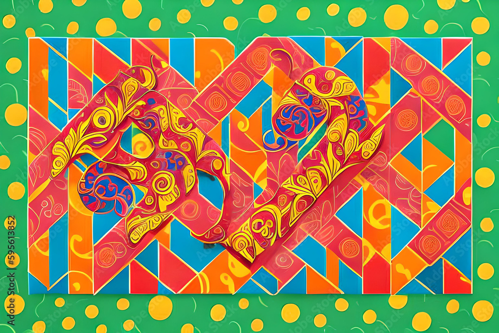 Poster abstract patterns created using a combination of geometric shapes