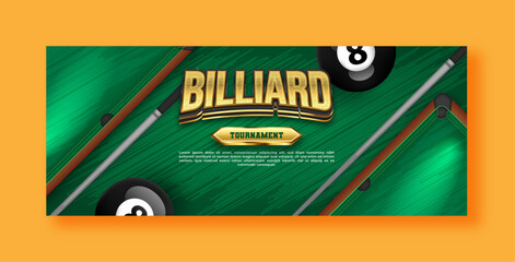 Billiard concept banner template