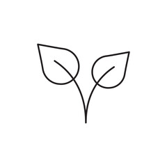 Leaf vector line icon. Leaf flat sign design. Leaf symbol isolated pictogram. UX UI icon of leave. Linear icon outline symbol