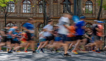 marathon runners in motion