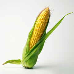 Corn beans on white background. Generative AI.