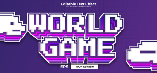 World Game editable text effect in modern trend style