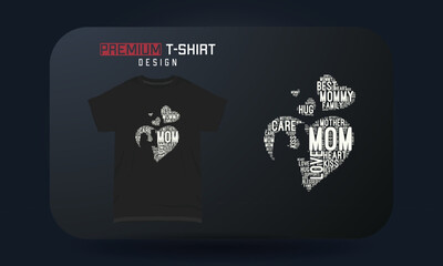Obraz premium Mom And Baby Shape Cloud Mother’s Day T-shirt Design