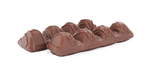 Two tasty chocolate bars isolated on white