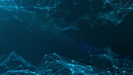 animated futuristic blue abstract fractal plexus pattern background, technology network connection motion concept - Powered by Adobe