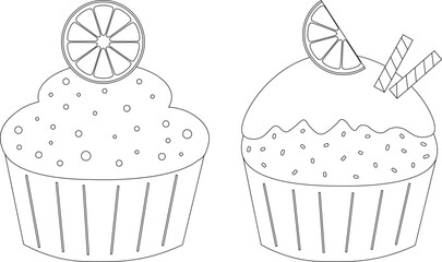 Citrus lemon lime cake food coloring vector illustration
