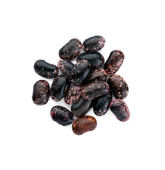 Pile of dry kidney beans on white background, top view
