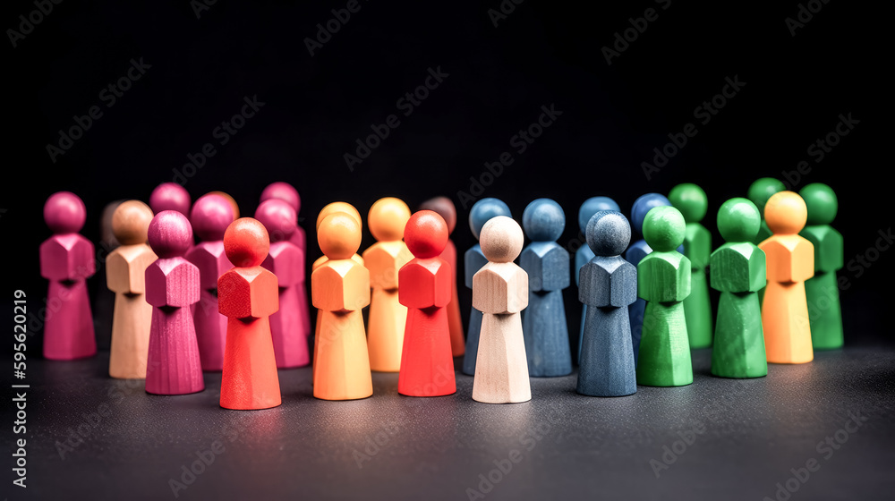 Aufkleber an image of a colorful figurine was created to illustrate diversity and inclusion. - generative ai