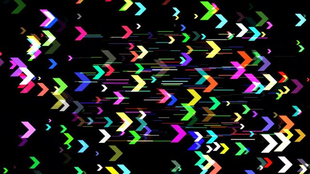 Abstract gradient color moving arrow line with black background