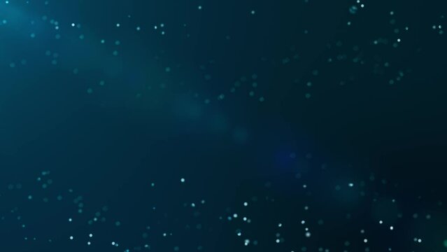 animated futuristic blue floating particles on dark blue background
