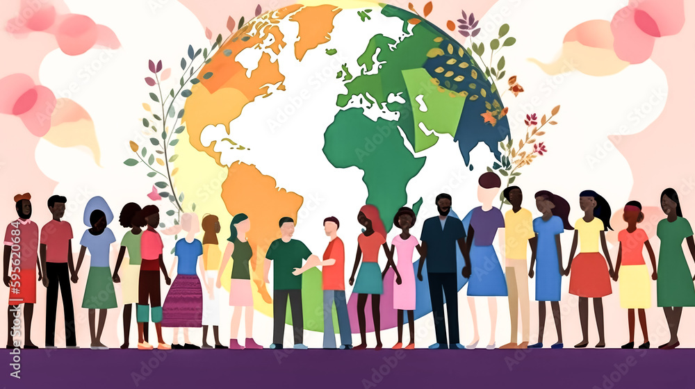 Aufkleber the concept of multicultural diversity is depicted in a picture- - generative ai