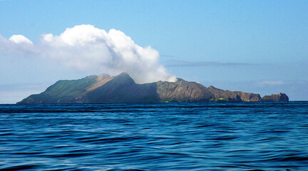 Active Whakaari volcano on White Island, New Zealand