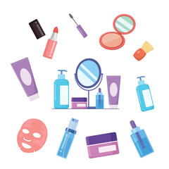 set of cosmetics and Skin Care, vector illustration