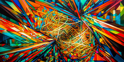 Retro Modern Art Grafik Paintbrush Malerei Illustration Digital Art Wandbild Hintergrund (Generative AI) Background Kunst Gemälde