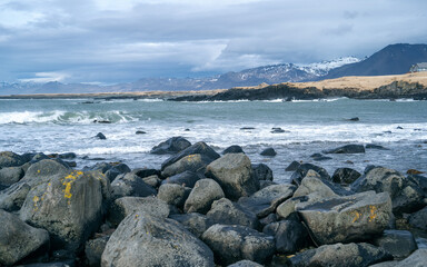Fototapeta na wymiar Ytri Tunga beach in Snaefellsnes Peninsula in West Iceland