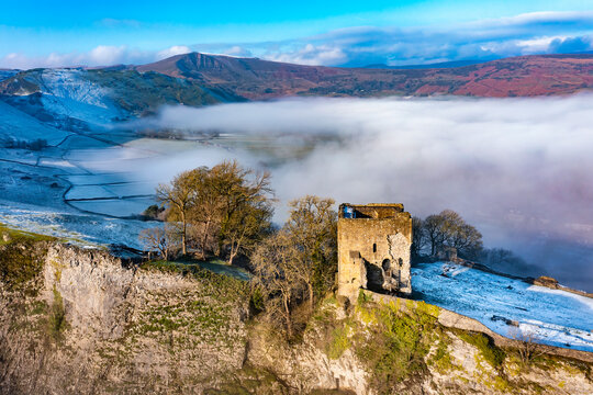  Peveril Castle in January from a Bird's Eye View