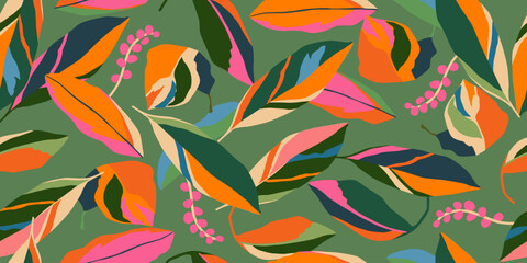 Hand drawn flowers, seamless patterns with floral for fabric, textiles, clothing, wrapping paper, cover, banner, interior decor, abstract backgrounds.