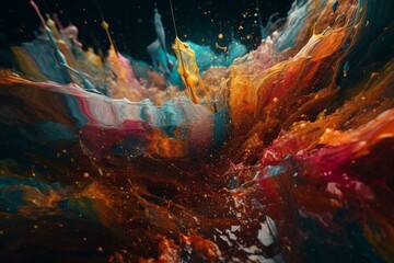 Fototapeta na wymiar Colorful and fluid abstraction. Generative AI