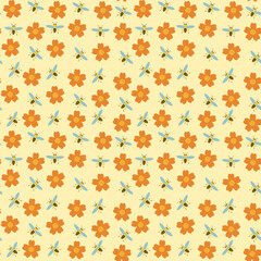 A set of seamless backgrounds with flowers and bees, spring. 1000x1000, vector graphics