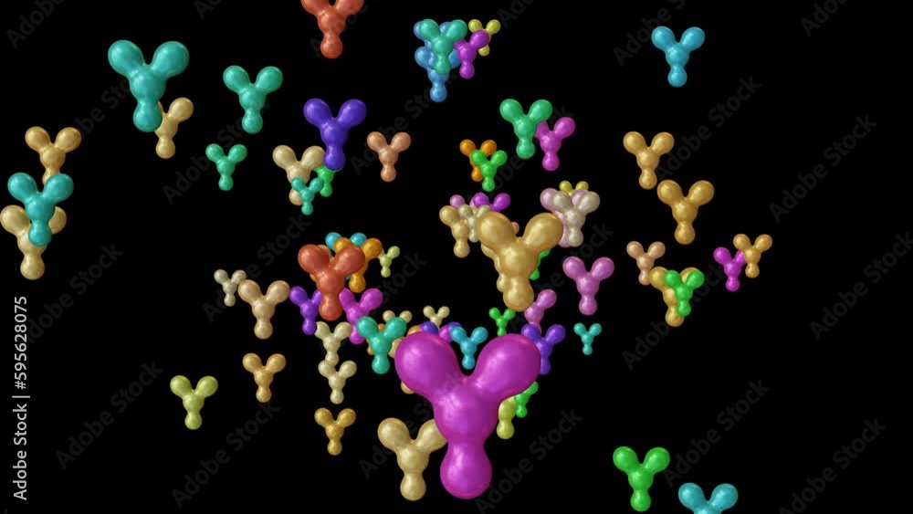 Aufkleber abstract black background with colorful 3d alphabet letter y with balloon style moving in different 