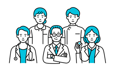 医者と看護師のベクターセット