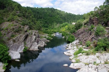 Fototapeta na wymiar River in Ardeche in France, Europe