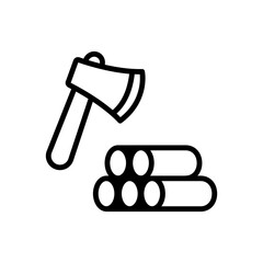 Sauna firewood outline vector icon isolated on white background. Sauna firewood line icon for web, mobile and ui design.