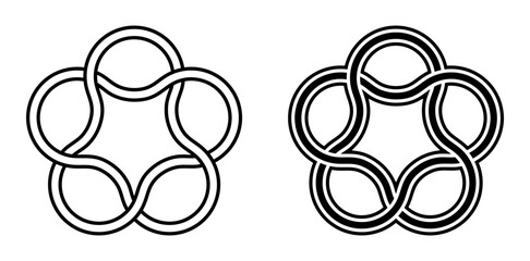 Circle Star Pentagram Sign Symbol Knot Vector Illustration