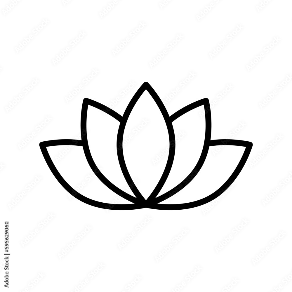Poster lotus outline vector icon isolated on white background. lotus line icon for web, mobile and ui desig