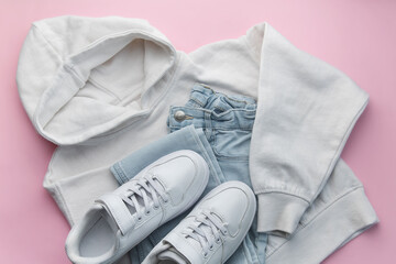 Set of  casual clothes and accessories