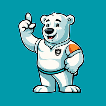 Polar bear mascot cartoon vector illustration
