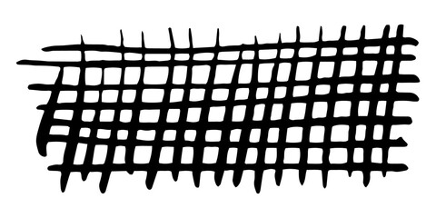 Hatching texture hand painted with black ink brush stroke. Png clipart isolated on transparent background