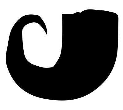 Fototapeta Round swirl symbol, hand painted with ink brush. Png clipart isolated on transparent background