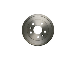 brake drum isolated on white background. metal car spare part