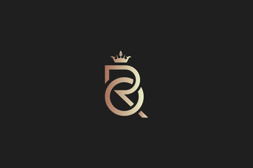 RQ king modern luxury typography logo design, rq lettering, rq golden logo, rg initials