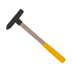 cartoon style colored hammer on white background
