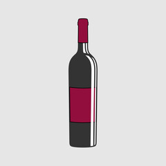 Wine bottle icon isolated on white background. Vector illustration