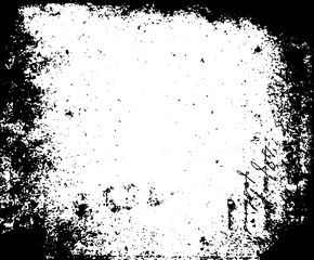 Grunge border texture background. Abstract frame overlay. PNG graphic illustration with transparent background.