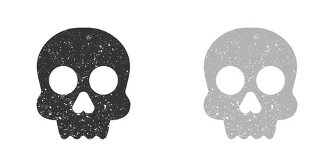 Skull icon with grunge texture. Vector illustration.