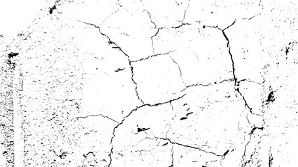 Rustic cracked texture with many cracks and scratches. Abstract background. PNG graphic illustration with transparent background.