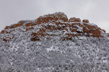 Beautiful Snow Covered Winter Landscape in Sedona Arizona