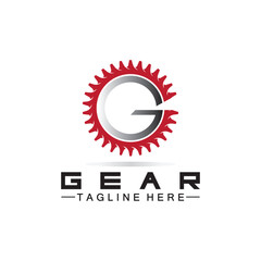 Letter G Gear Engineer Logo Design Template