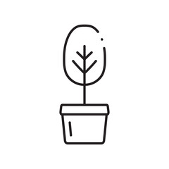 Plant vector linear icon. Houseplant flat sign design. Seedling nature plant symbol isolated pictogram. Plant UX UI icon symbol outline sign 