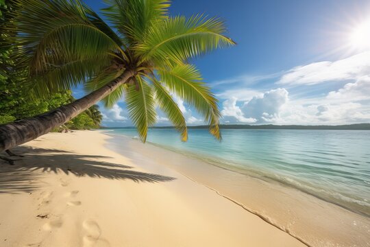 Palm tree on the beach © Luka